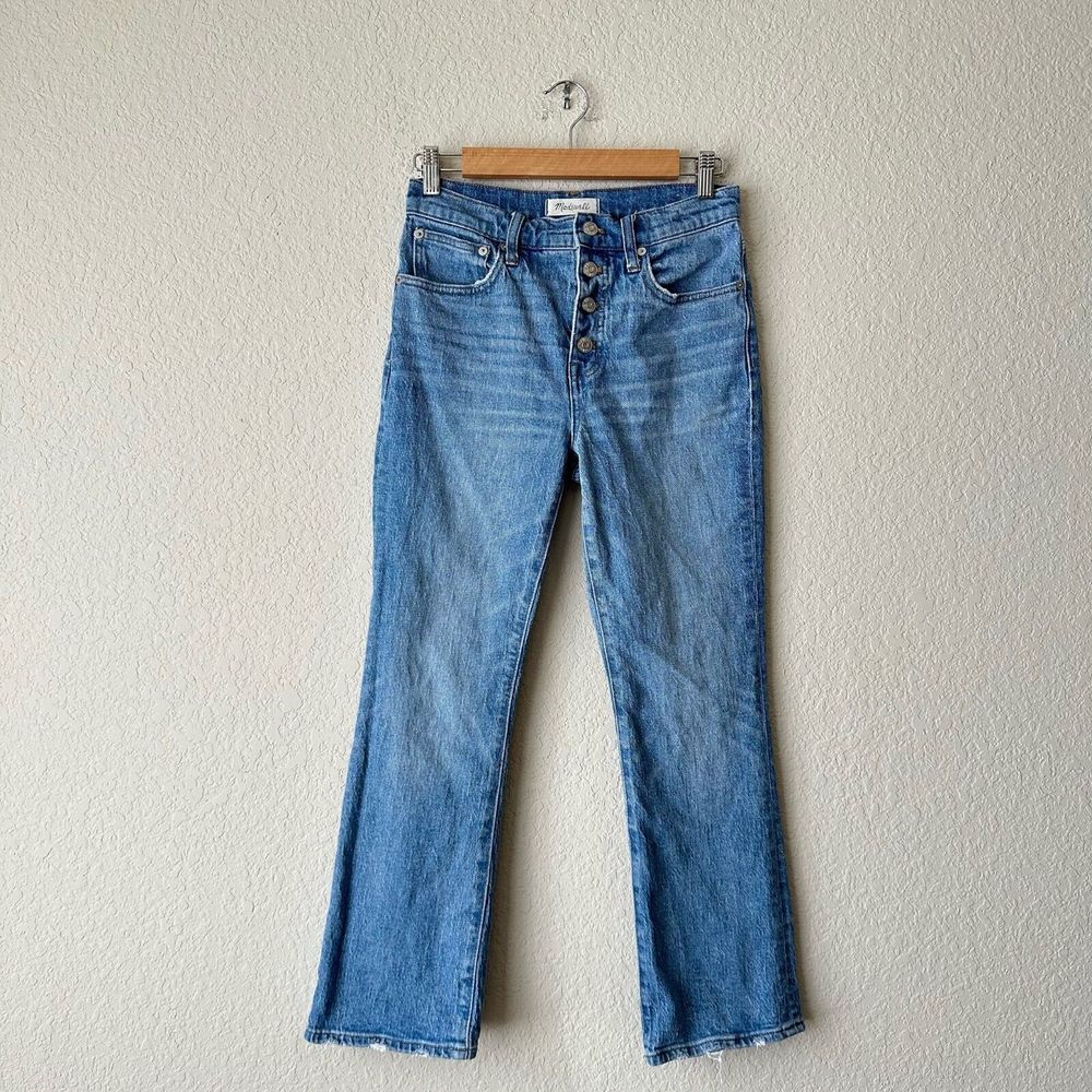 MADEWELL Cali Demi Boot Button Fly Jeans in Comfort Stretch Dory Wash